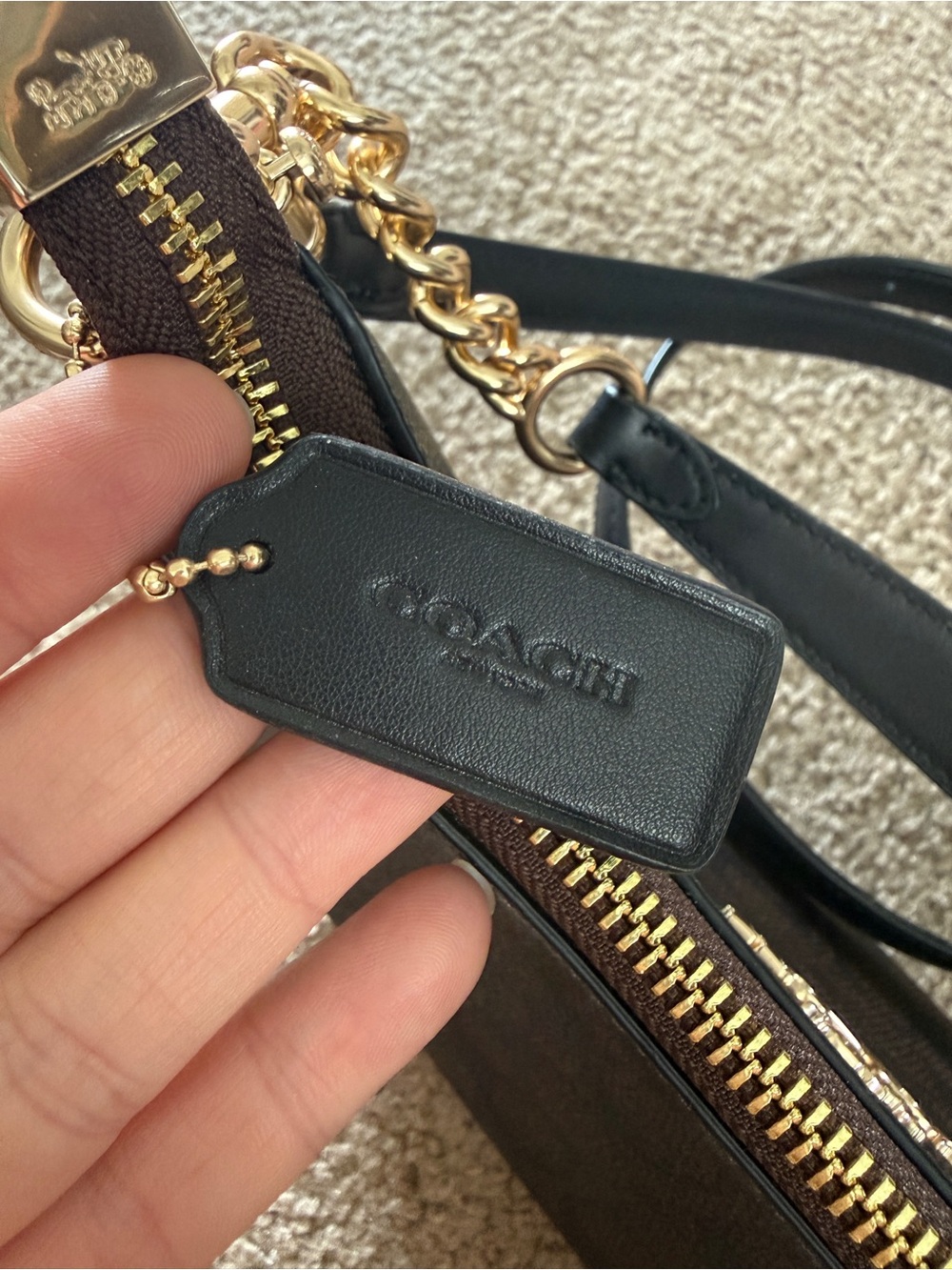Never Used Coach Signature Small Saddle Bag in Brown With Purse Charm Included - Picture 10 of 13